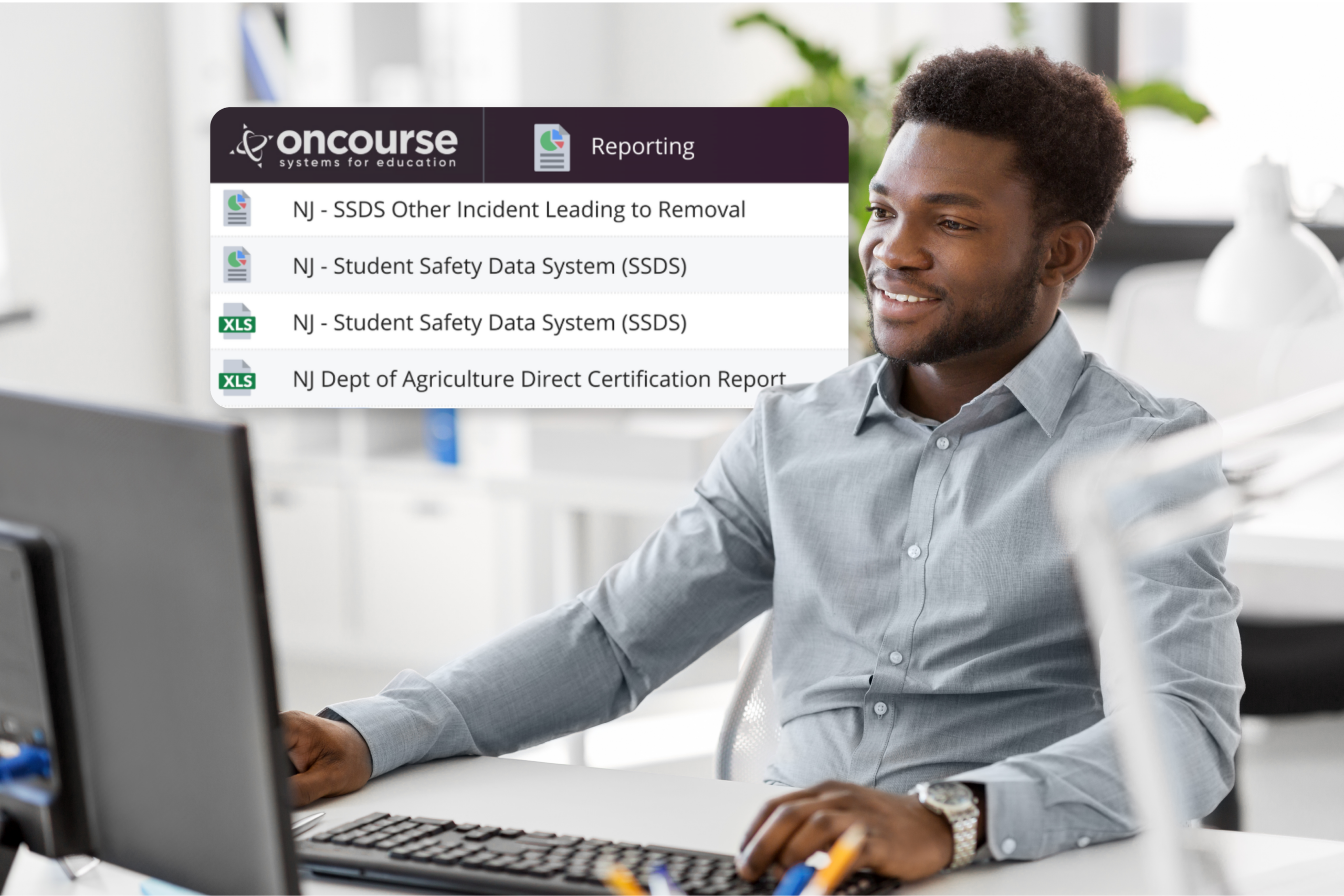 New Jersey technology director with oncourse reporting tab